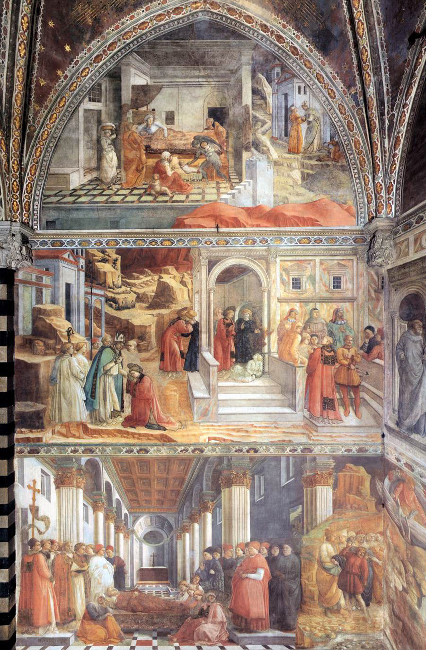 fresco cycle in the prato cathedral view of the left north wall of the main chapel 